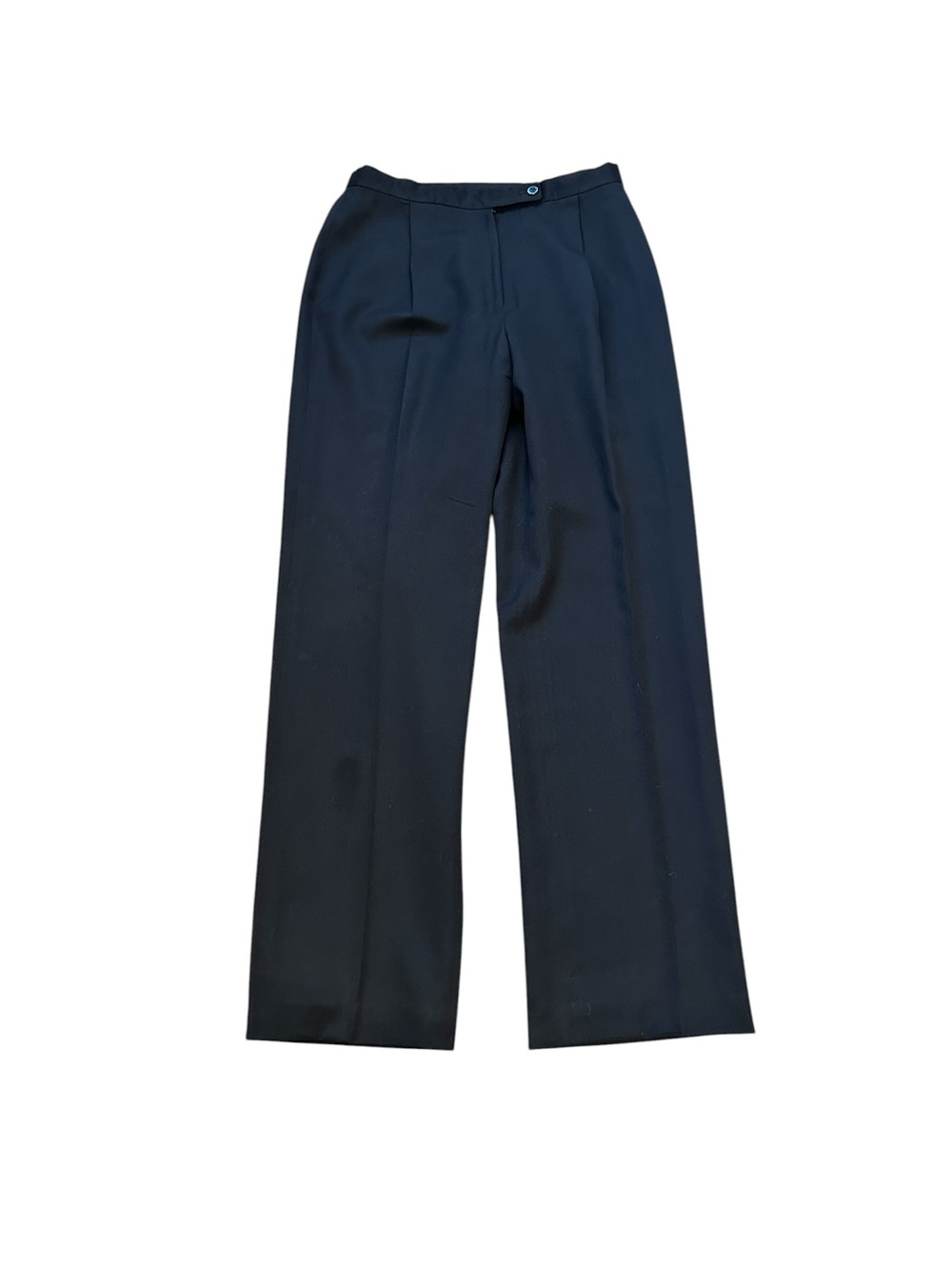 Emanuel Ungaro Liberte Womens Black Wool Pleated Trousers Pants Office Career